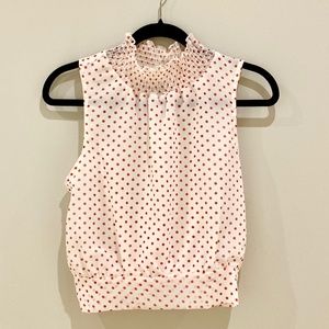 Semi-Cropped Smocked Neck w/ Back Tie Closure